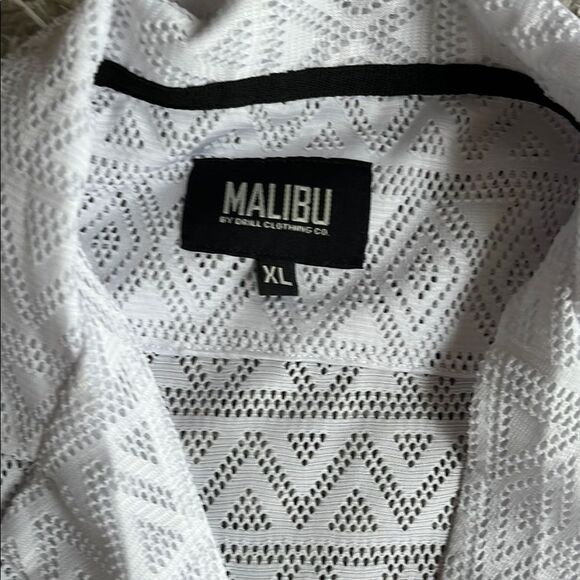 Malibu White Patterned Men's Shirt - Picture 2 of 3